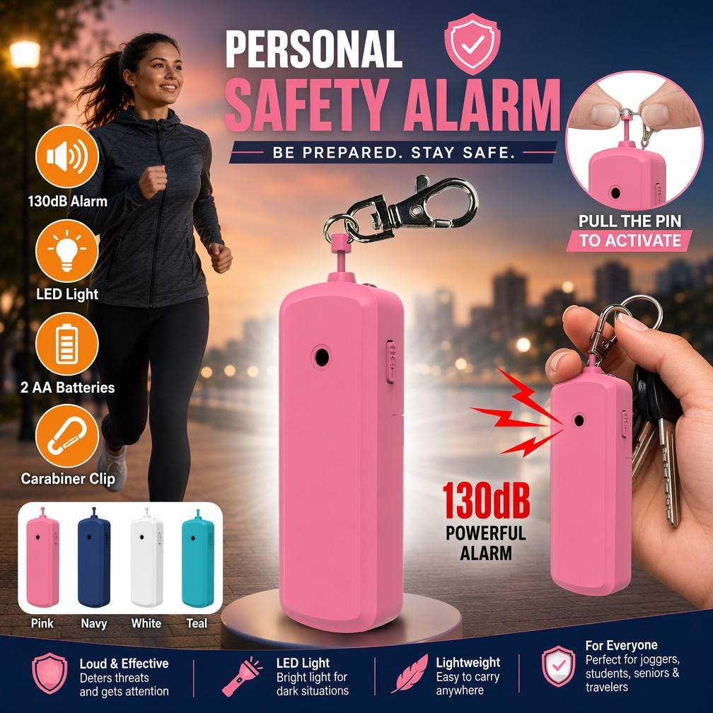 Personal Alarm Keychain - Portable 130dB Anti Wolf Alarm Personal