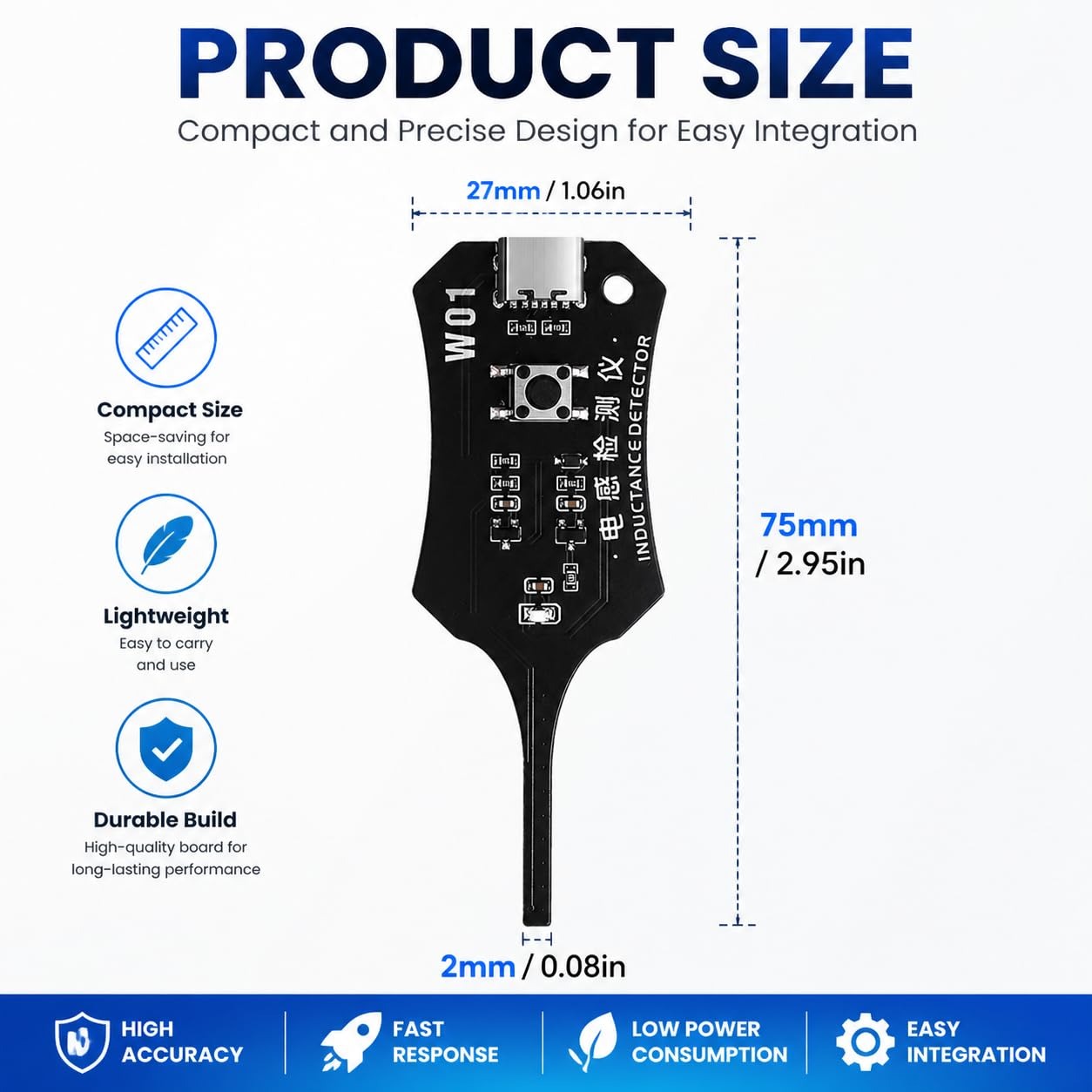 W01 Type C Inductance Tester M - đánh giá và giá Co Detector Plug