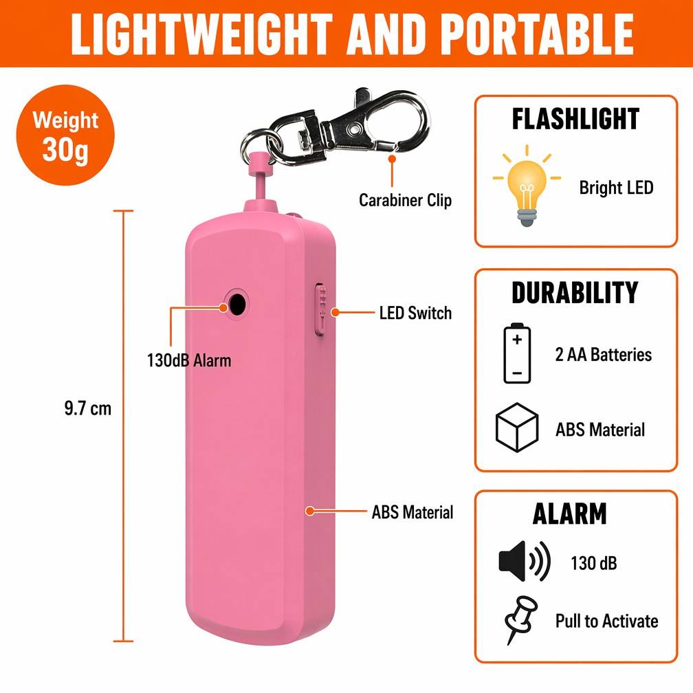 Portable 130dB Anti Wolf Alarm - đánh giá và giá Personal Alarm Keychain